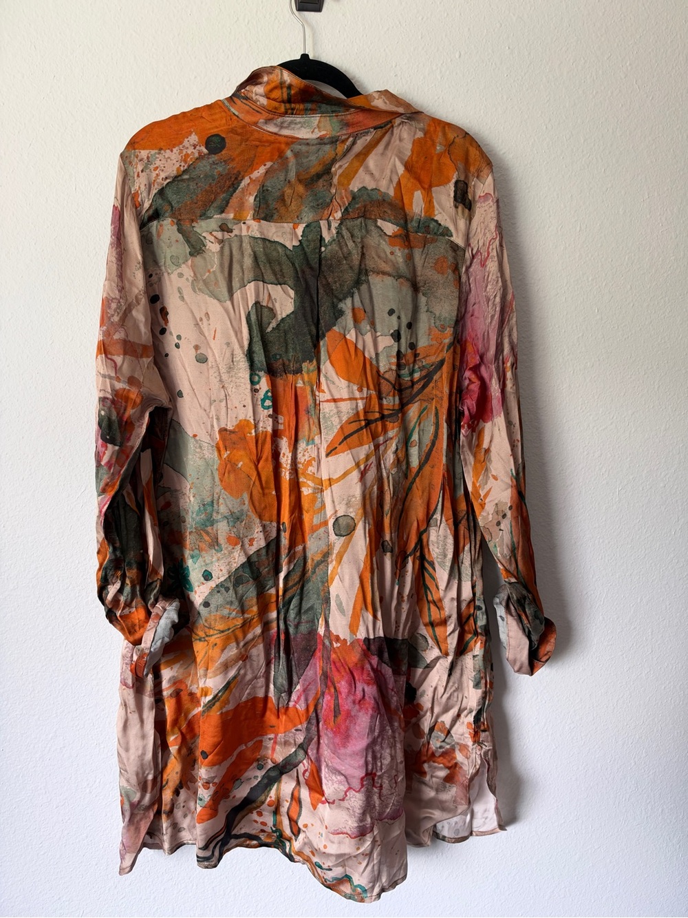 Soft Surroundings Stroke Of Satin Button Front Tunic - Picture 3 of 3